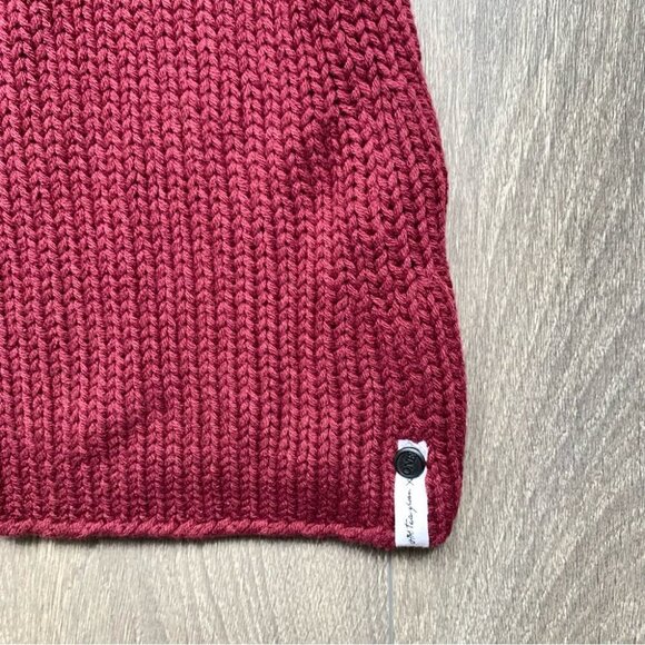 Free People One Teaspoon Women’s Turtleneck Sweater Chunky Cable Knit Burgundy - Picture 12 of 16